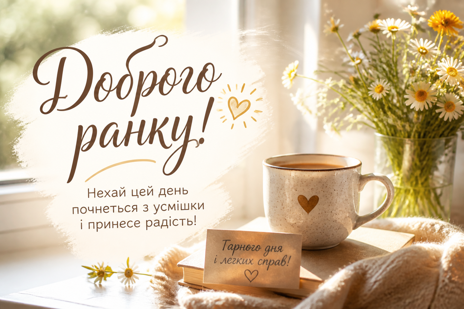 Короткі побажання — коли часу мало, а тепла багато — иллюстрация к статье «доброго ранку - картинки українською»