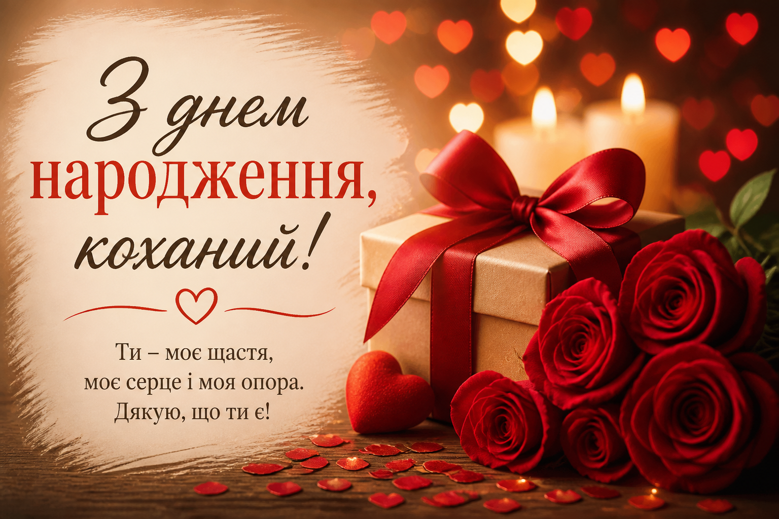 Короткі привітання — для повідомлення, сторіс або відкритки — иллюстрация к статье «з днем народження коханий»