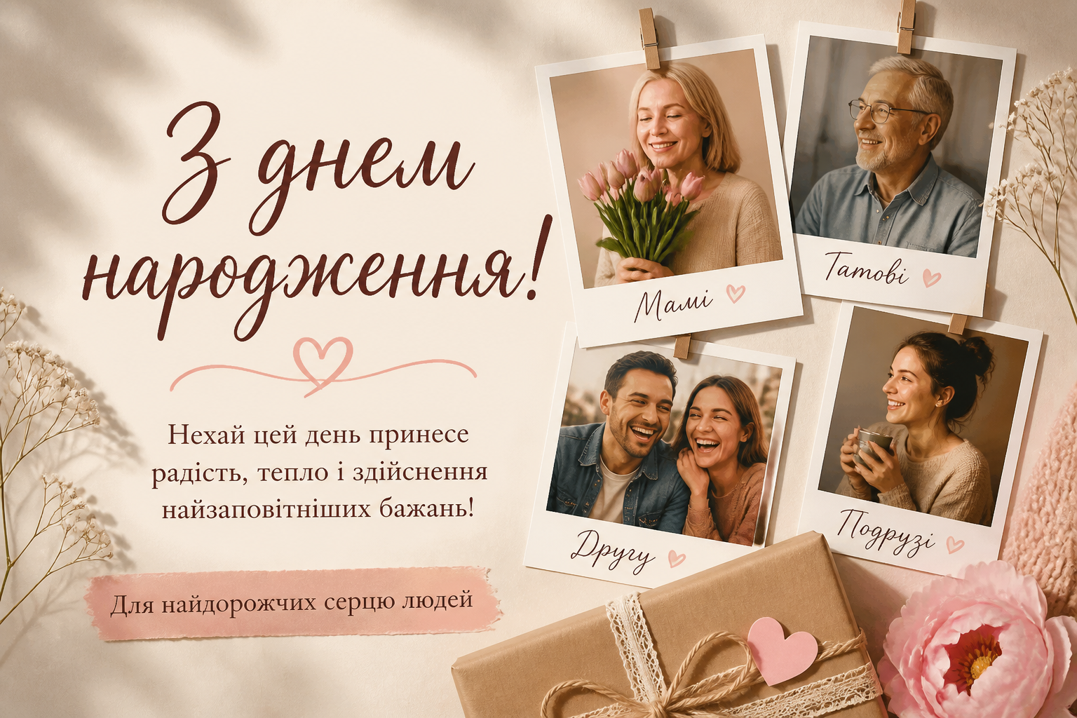 Для найближчих — мамі, татові, другу, подрузі