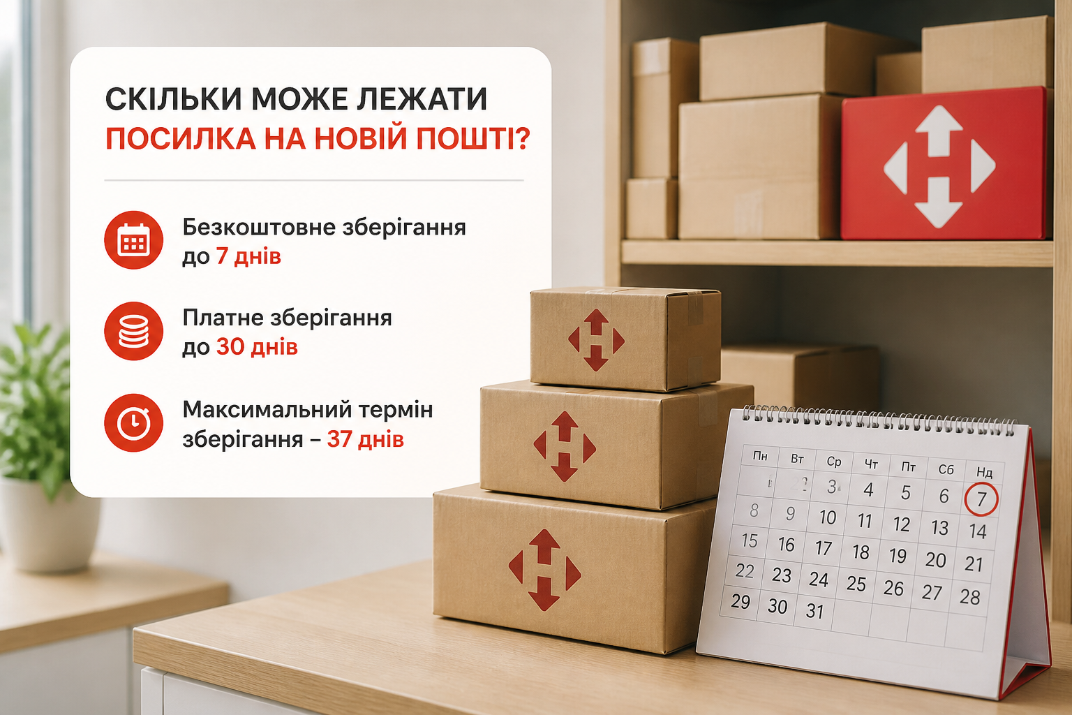 Терміни і вартість зберігання на Новій пошті у 2026 році