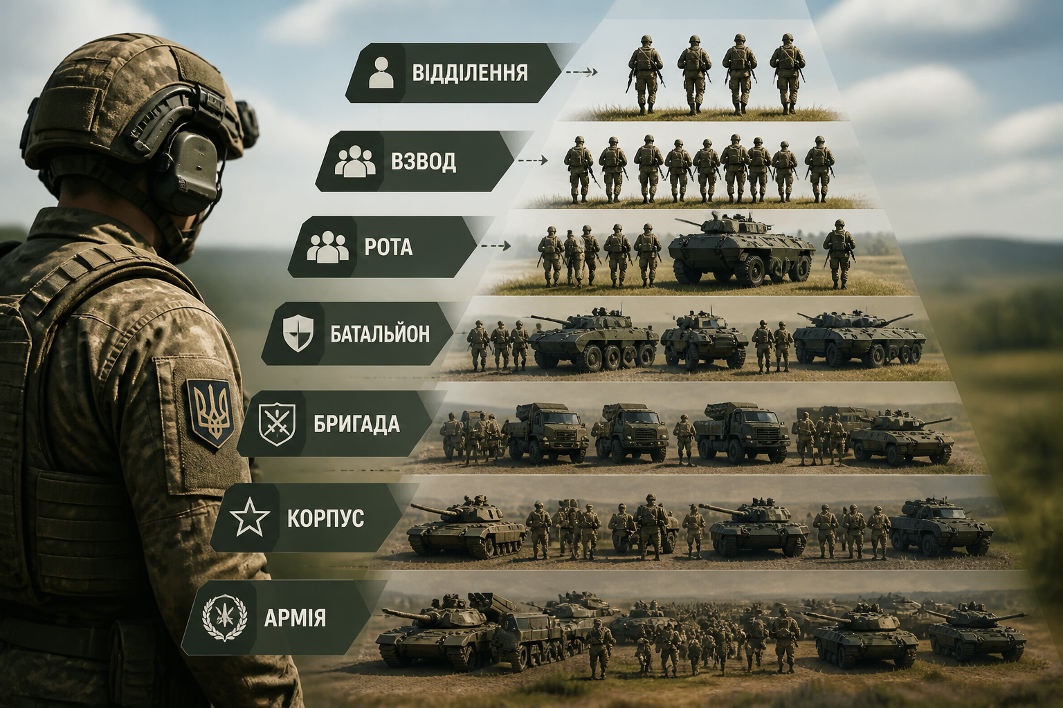 Підрозділи та формування: від відділення до армії