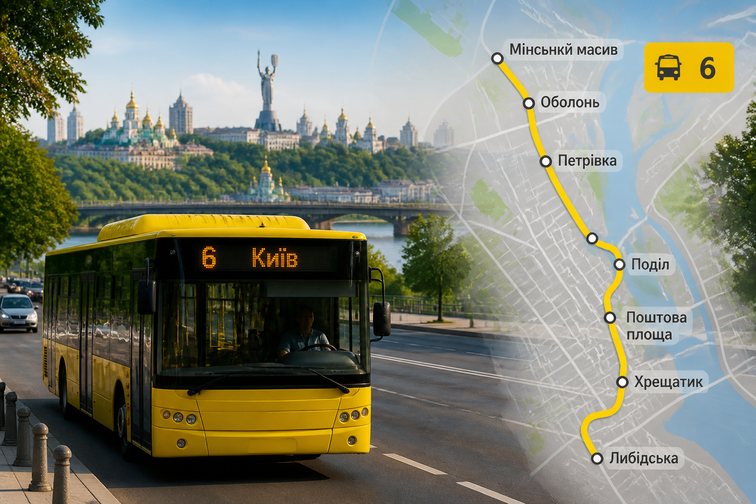Де проходить маршрут автобуса №6