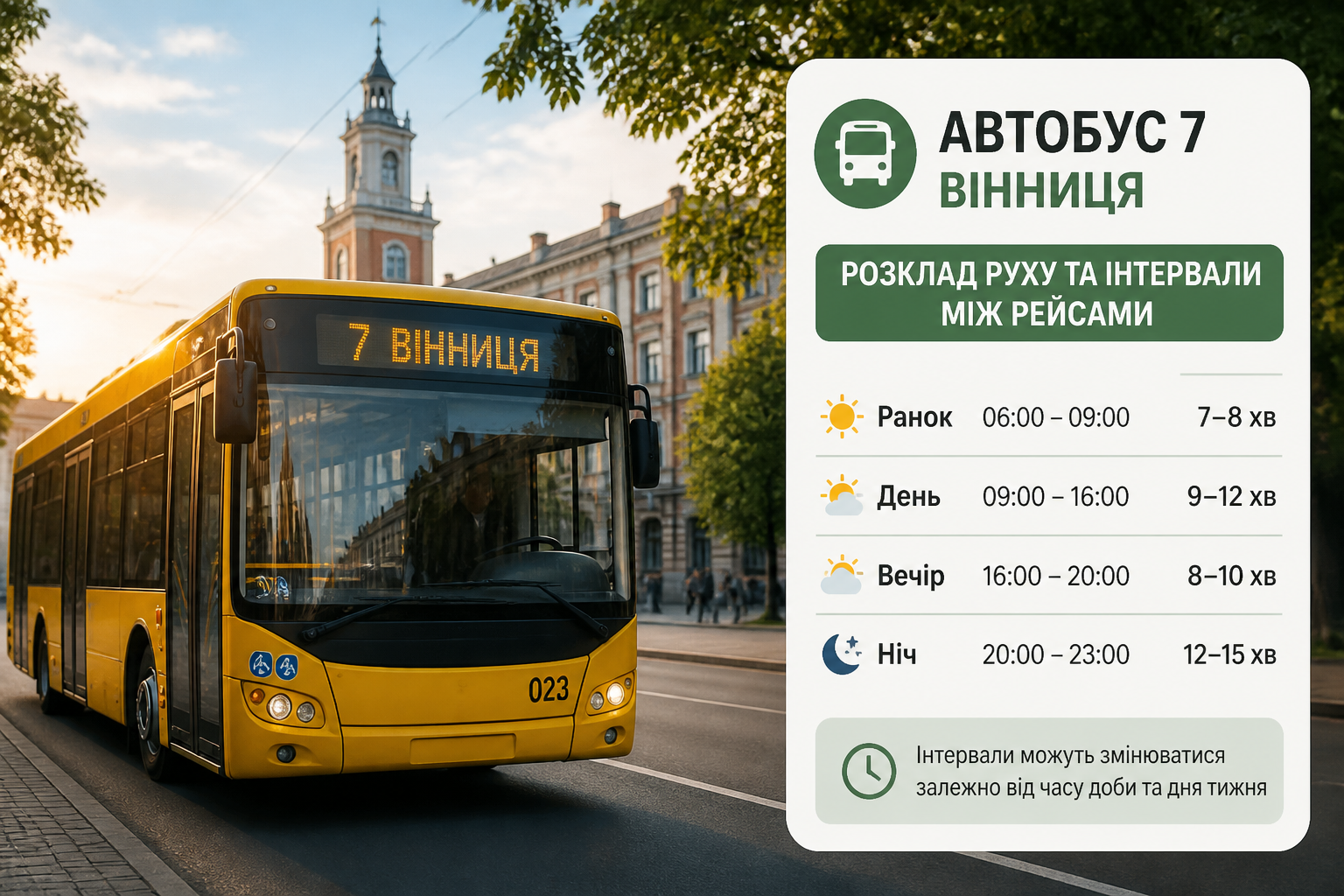 Розклад руху та інтервали між рейсами