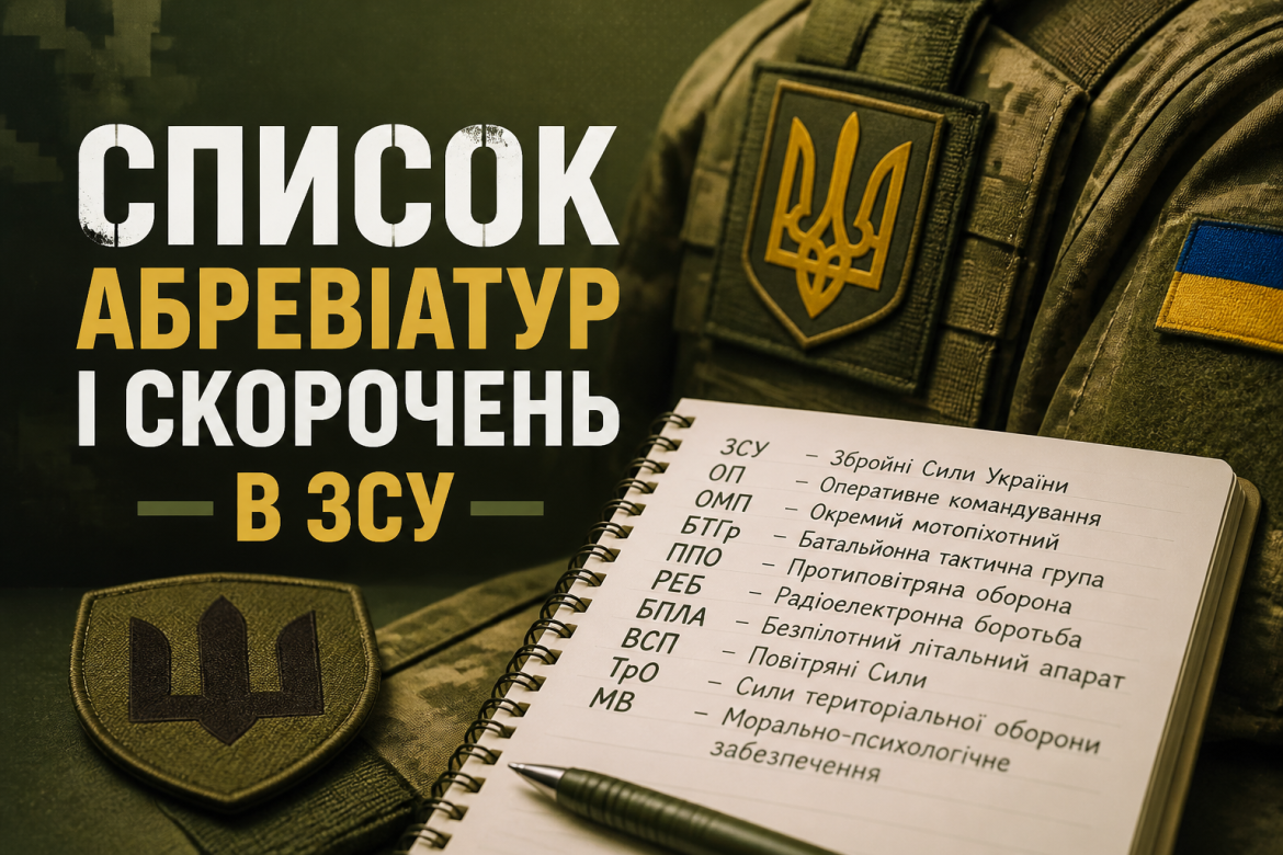 Абревіатури та скорочення в ЗСУ: що означають і як їх читати