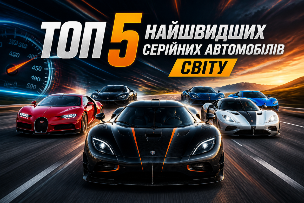 Топ 5 найшвидших серійних автомобілів світу у 2026 році